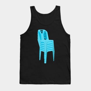 Stack of Blue Plastic Chairs Tank Top